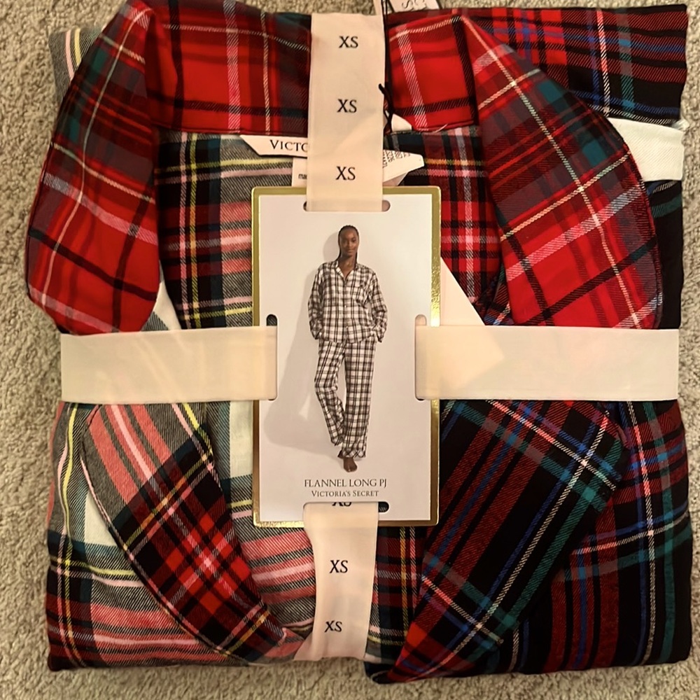 FLANNEL LONG PJ Victoria Secret XS